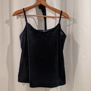 Navy velvet tank top